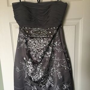 Sue Wong Silver Beaded Dress